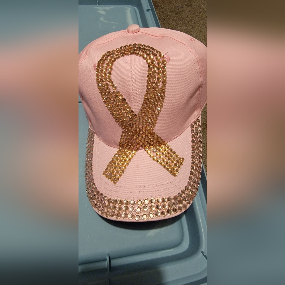 New pink rhinestone adjustable baseball cap